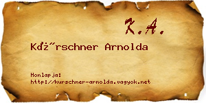 Kürschner Arnolda névjegykártya